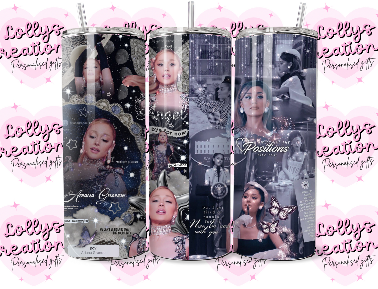 20oz tumbler | Ariana grande | Handmade Gift | Can be personalised | Custom Made to order| design 1 or 2