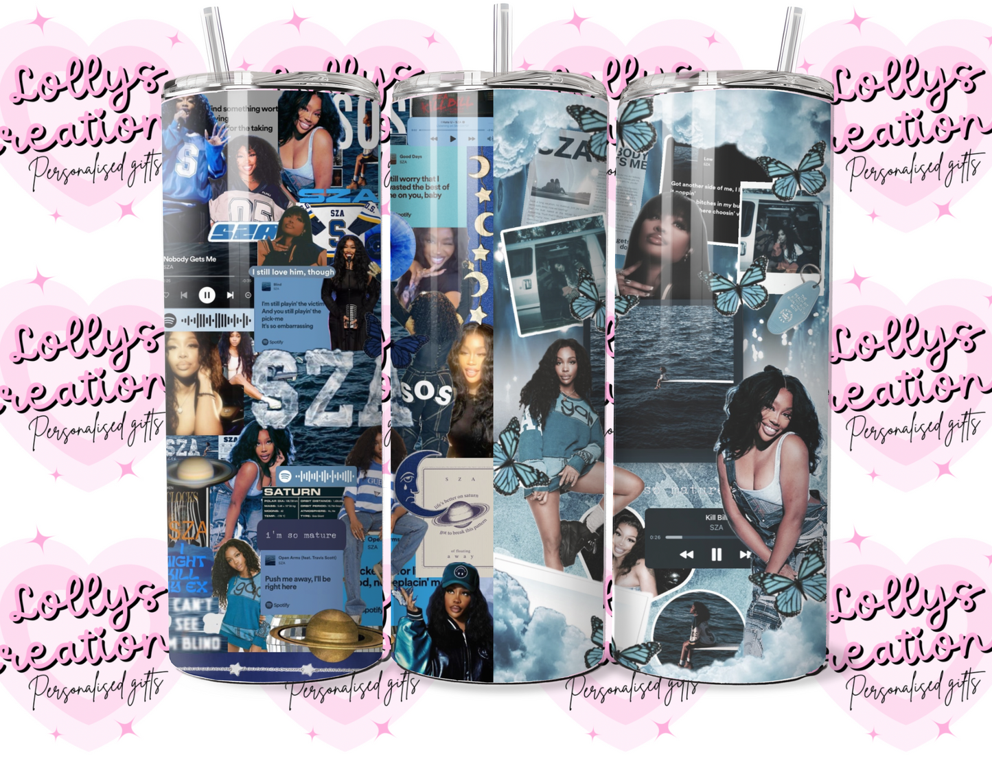 20oz tumbler | Sza | Handmade Gift | Can be personalised | Custom Made to order| design 1 or 2