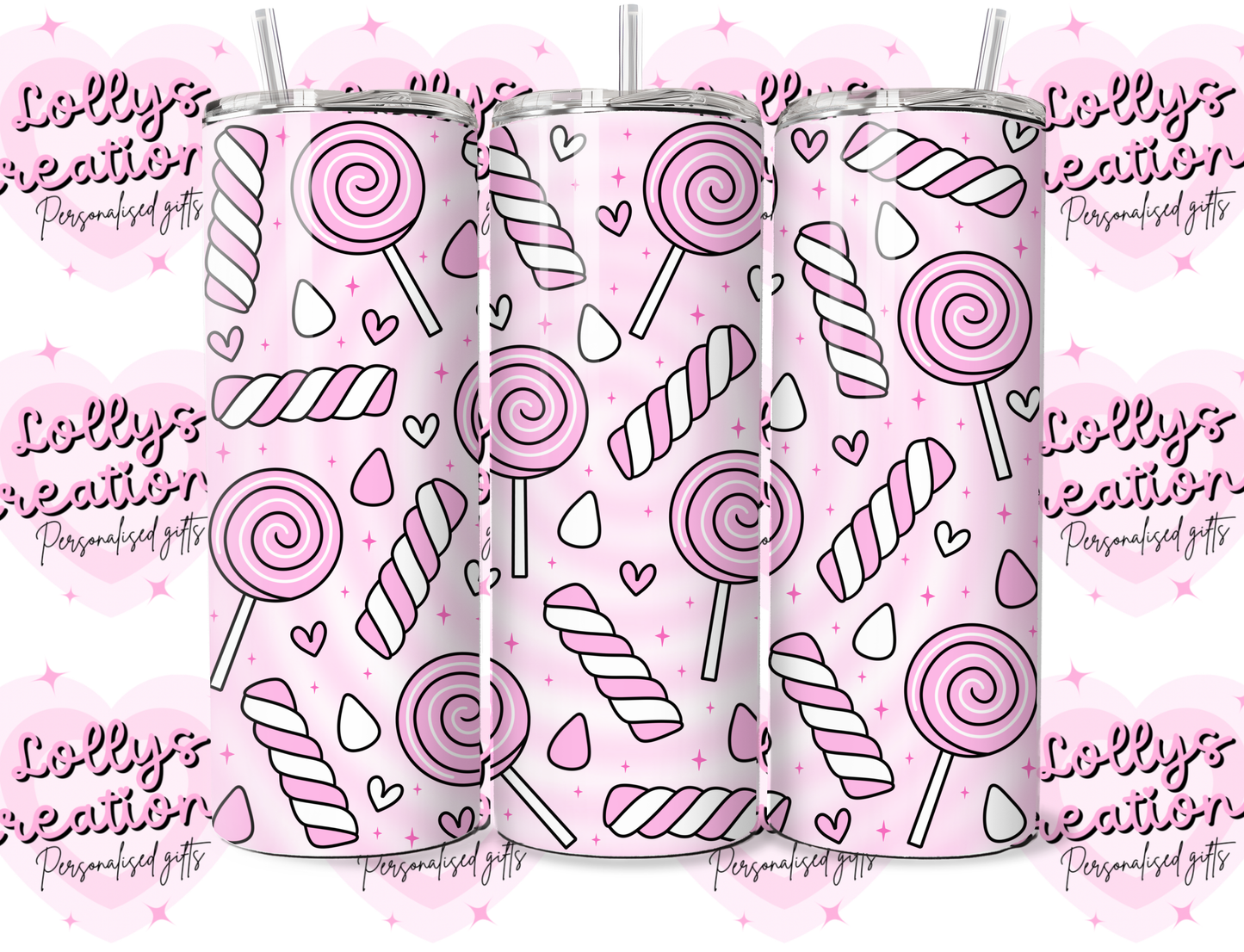 20oz tumbler | candy sweets summer cup | Handmade Gift | Can be personalised | Custom Made to order |