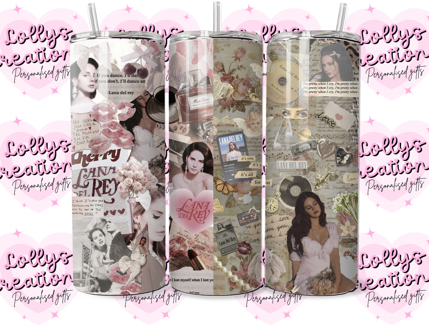20oz tumbler | Lana Del Ray | Handmade Gift | Can be personalised | Custom Made to order