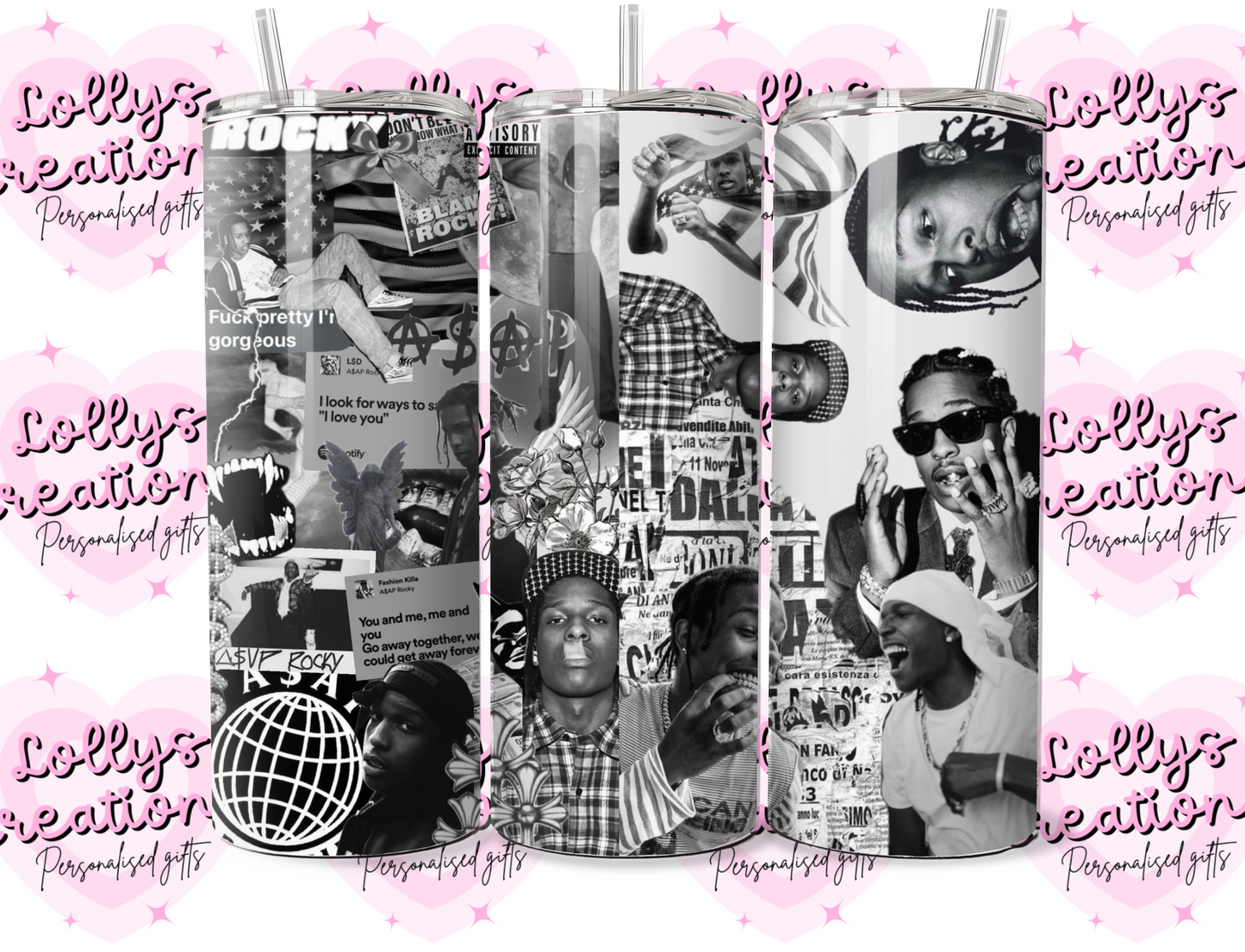 20oz tumbler | asap rocky | Handmade Gift | Can be personalised | Custom Made to order|