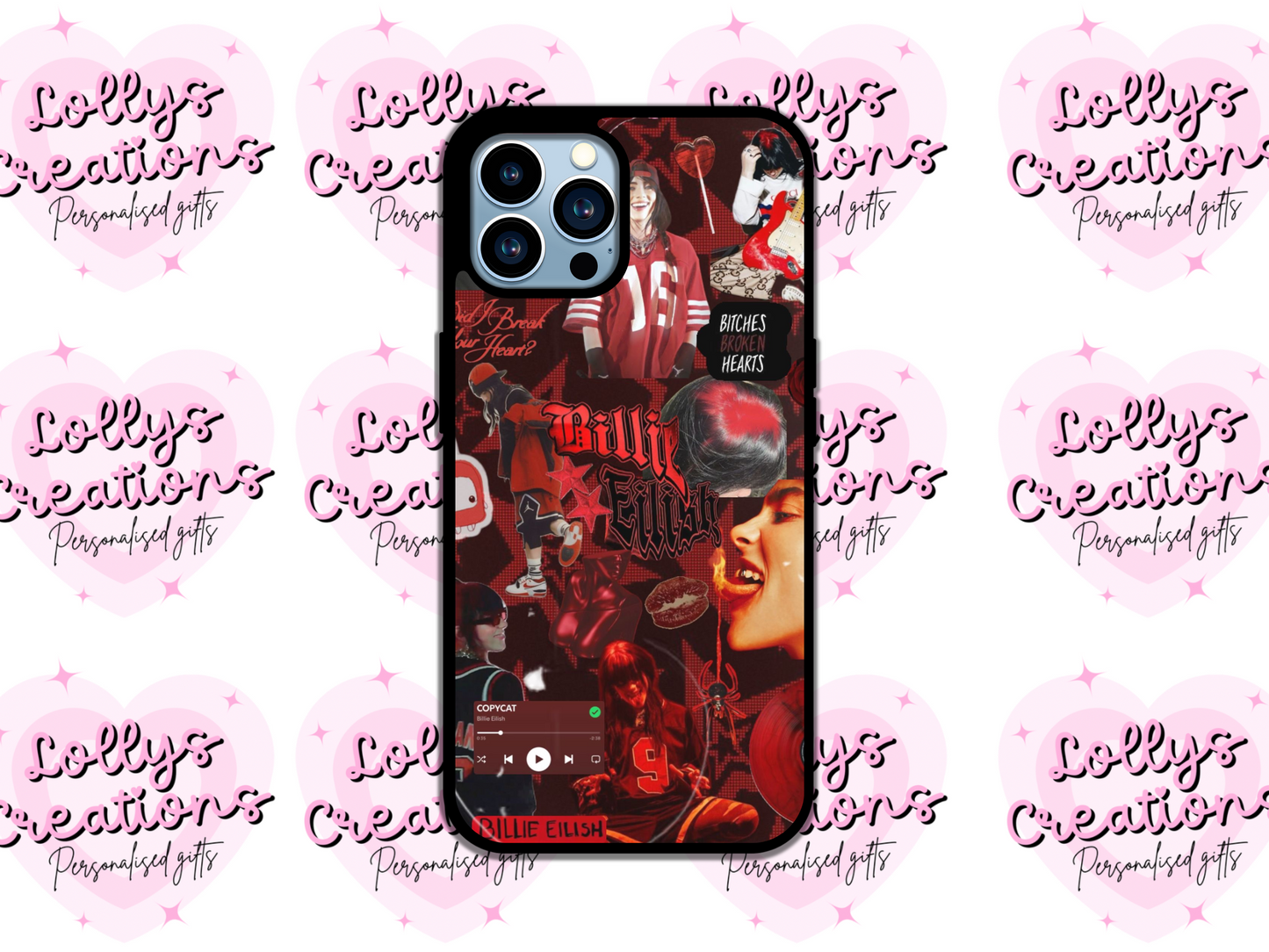 Billie Eilish red phone case | can be personalised