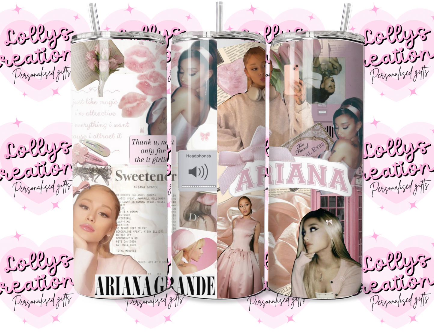 20oz tumbler | Ariana grande | Handmade Gift | Can be personalised | Custom Made to order| design 1 or 2