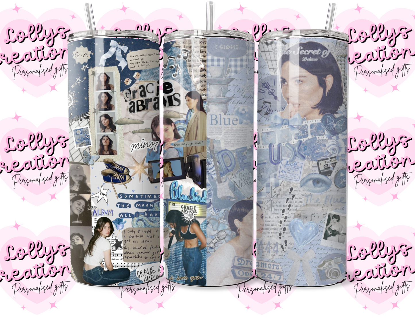 20oz tumbler | Gracie abrams | Handmade Gift | Can be personalised | Custom Made to order| design 1 or 2