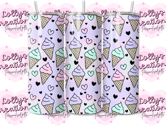 20oz tumbler | ice cream summer cup | Handmade Gift | Can be personalised | Custom Made to order |