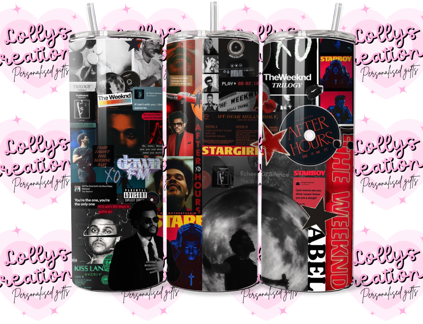 20oz tumbler | the weeknd xo Abel xotwod ahtd | Handmade Gift | Can be personalised | Custom Made to order| design 1 or 2 (Copy)