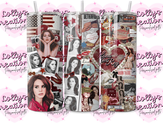 20oz tumbler | Lana Del Ray | Handmade Gift | Can be personalised | Custom Made to order