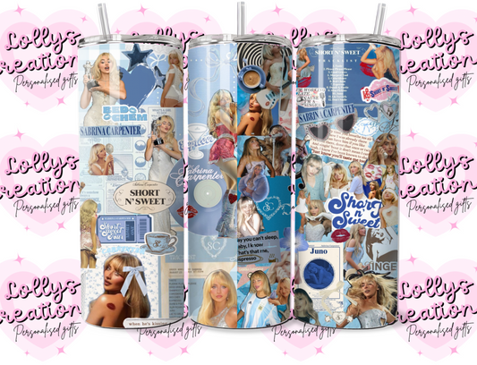 20oz tumbler | Sabrina carpenter | Handmade Gift | Can be personalised | Custom Made to order| design 1 or 2
