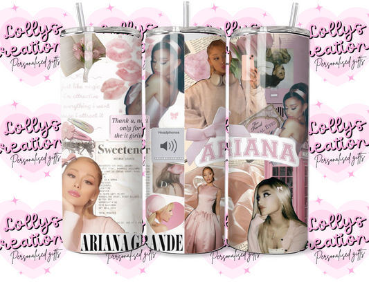 20oz tumbler | Ariana grande | Handmade Gift | Can be personalised | Custom Made to order| design 1 or 2